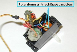 Anschlüsse am Potentiometer umpolen